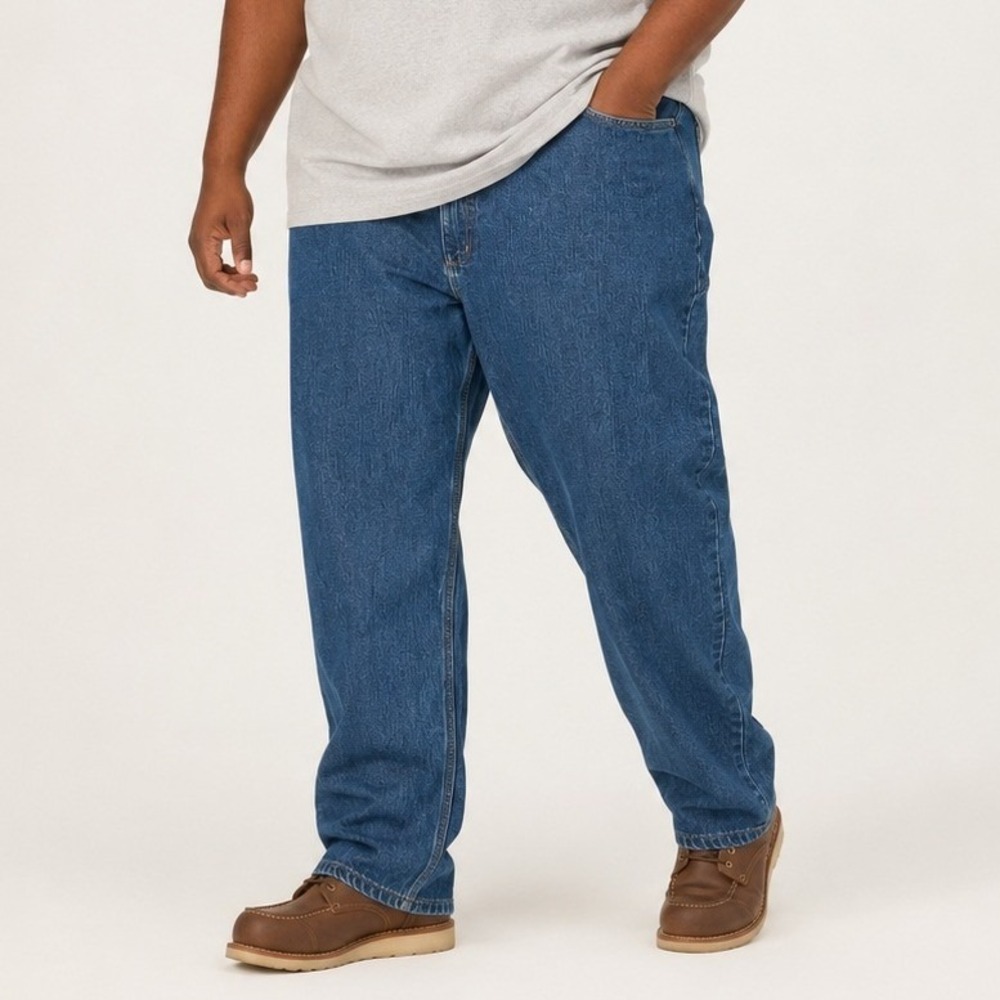 Carhartt Jeans Mens Relaxed Fit Straight Leg Denim Medium Wash Plus Size 46x30